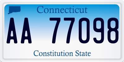 CT license plate AA77098