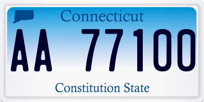 CT license plate AA77100