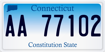 CT license plate AA77102