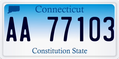 CT license plate AA77103