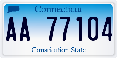 CT license plate AA77104