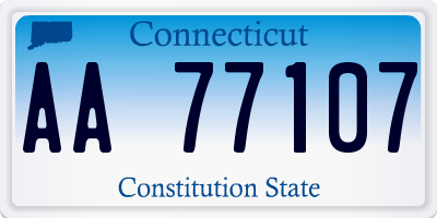 CT license plate AA77107