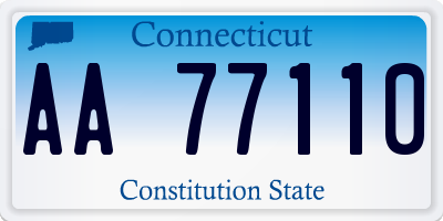 CT license plate AA77110