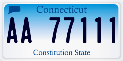 CT license plate AA77111