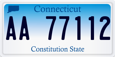 CT license plate AA77112