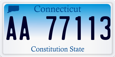 CT license plate AA77113