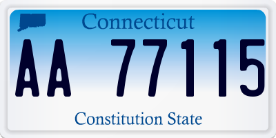 CT license plate AA77115