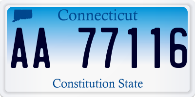 CT license plate AA77116