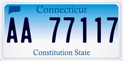 CT license plate AA77117