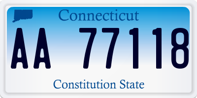 CT license plate AA77118