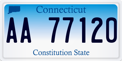 CT license plate AA77120