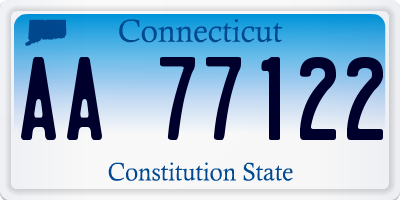 CT license plate AA77122