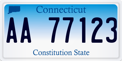 CT license plate AA77123