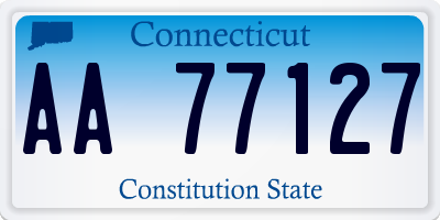 CT license plate AA77127