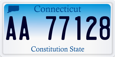 CT license plate AA77128