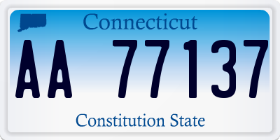 CT license plate AA77137