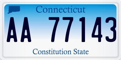 CT license plate AA77143