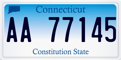 CT license plate AA77145