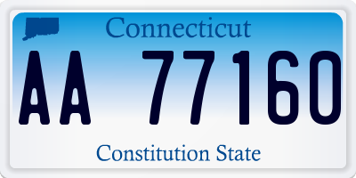 CT license plate AA77160