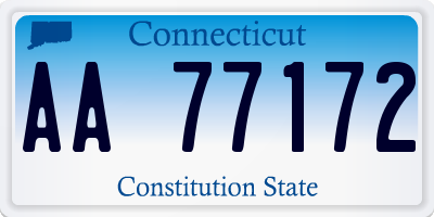 CT license plate AA77172