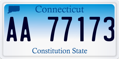 CT license plate AA77173