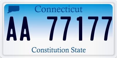 CT license plate AA77177