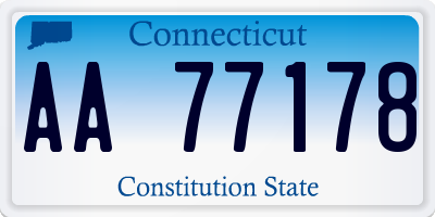 CT license plate AA77178