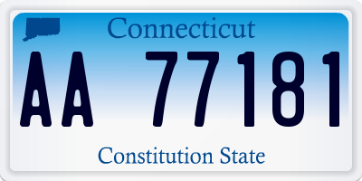 CT license plate AA77181