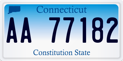 CT license plate AA77182