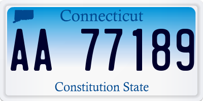 CT license plate AA77189