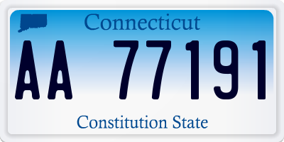 CT license plate AA77191