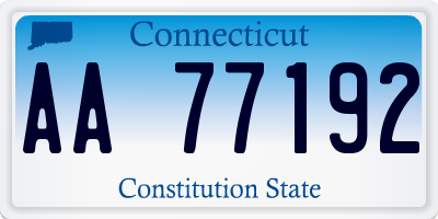 CT license plate AA77192