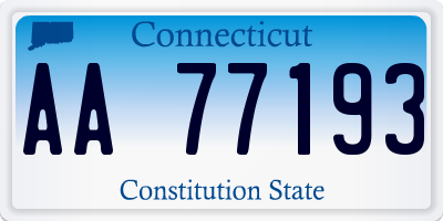 CT license plate AA77193