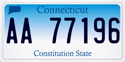 CT license plate AA77196