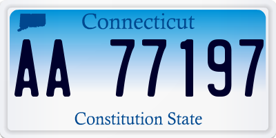 CT license plate AA77197