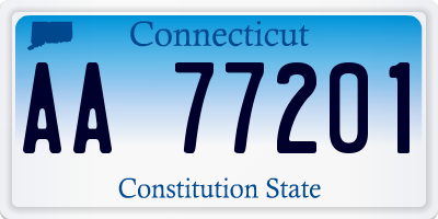 CT license plate AA77201