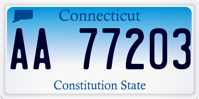 CT license plate AA77203