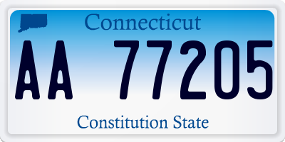 CT license plate AA77205