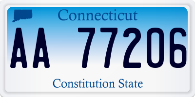 CT license plate AA77206