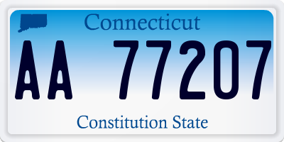 CT license plate AA77207