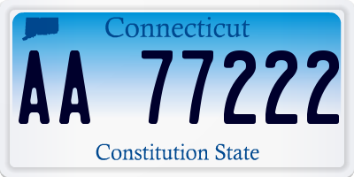 CT license plate AA77222