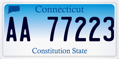 CT license plate AA77223