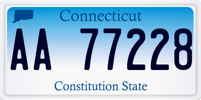 CT license plate AA77228