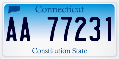 CT license plate AA77231