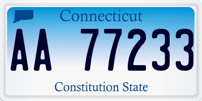 CT license plate AA77233