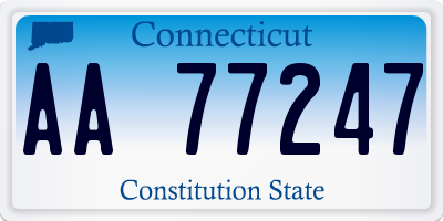 CT license plate AA77247