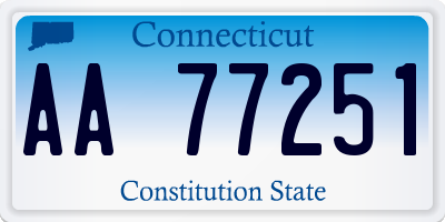 CT license plate AA77251