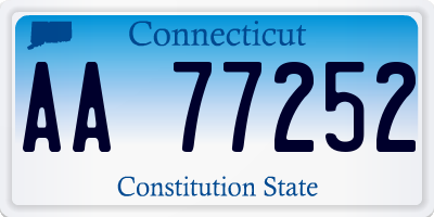 CT license plate AA77252