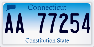 CT license plate AA77254