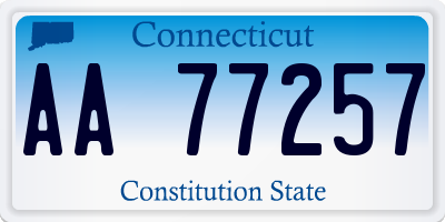 CT license plate AA77257